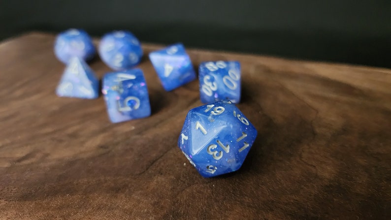 Fey Ocean Dnd dice set for Dungeons and Dragons, Pathfider 2e and TTRPG's d20 polyhedral critical role image 4