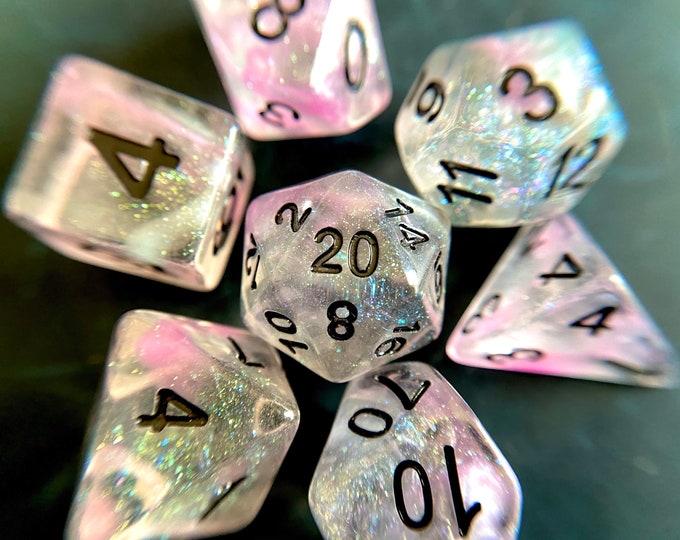 Arcane Magic dnd dice set for Dungeons and Dragons, d20 Polyhedral dice set for TT RPG