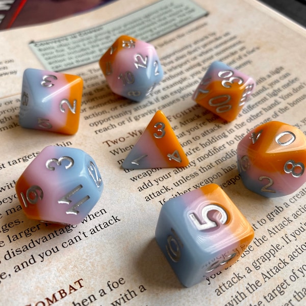 RPG Dice Set "Cotton Candy Corn" DND Dice Set | D&D Dice Set for Dungeons and Dragons