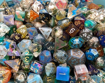 HALF pound of DND DIce, Assorted Loose Dice, Dice by Weight, Dnd Dice sets, d20 POlyhedral DIce. Bulk dice - assorted dice