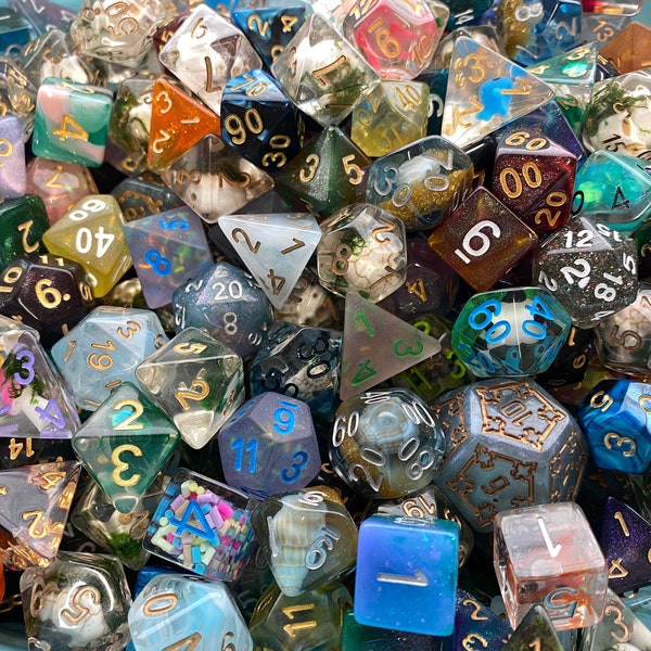 HALF pound of DND DIce, Assorted Loose Dice, Dice by Weight, Dnd Dice sets, d20 POlyhedral DIce. Bulk dice - assorted dice