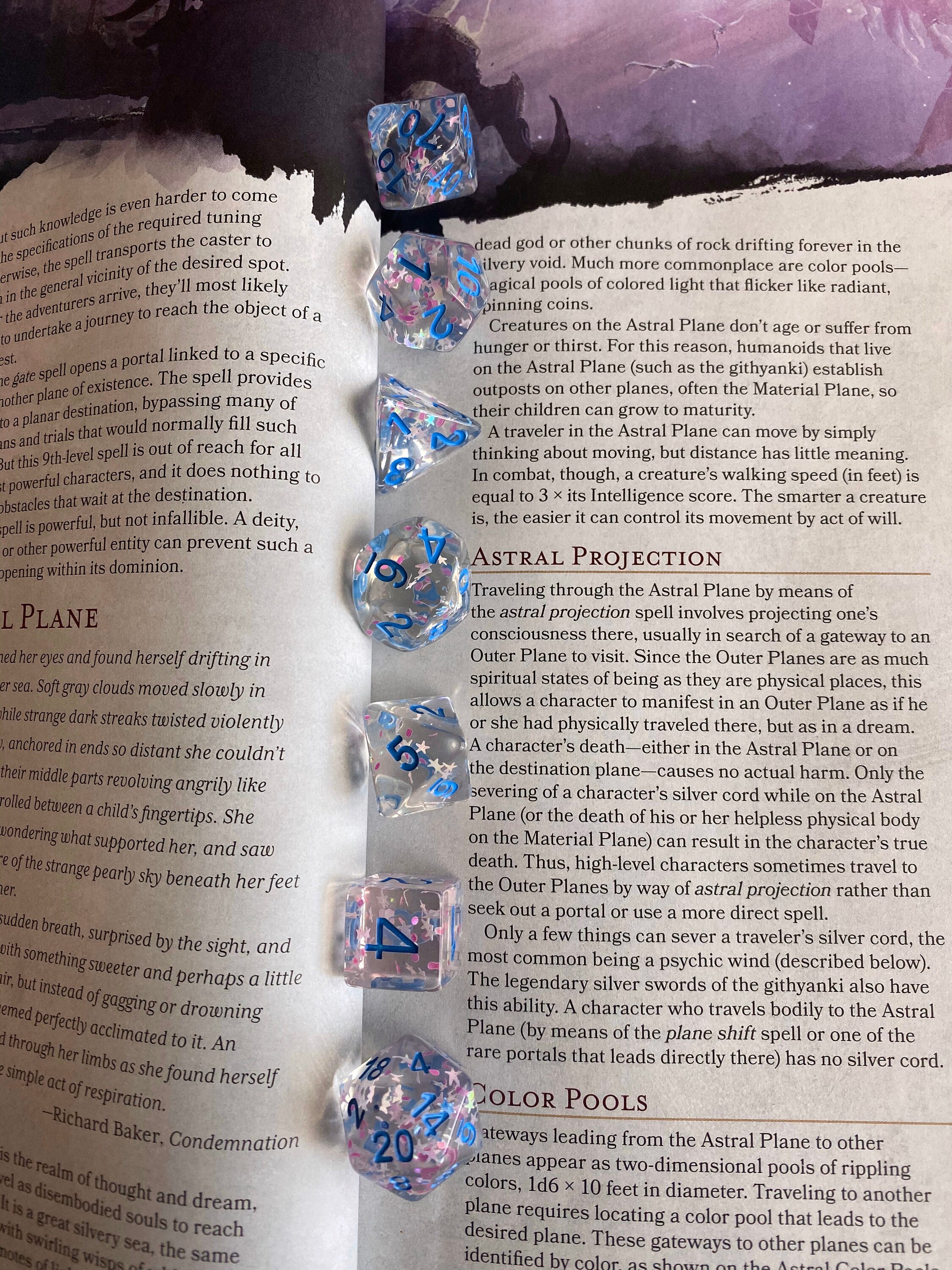 D D Dice Set Celestial Gate Dnd Dice Set Dungeons And Dragons Dice Set Polyhedral Dice Set