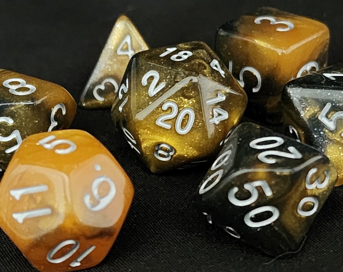 Earth Genasi DnD Dice Set for Dungeons and Dragons TTRPG, Polyhedral Dice Set for d20 Tabletop Gaming