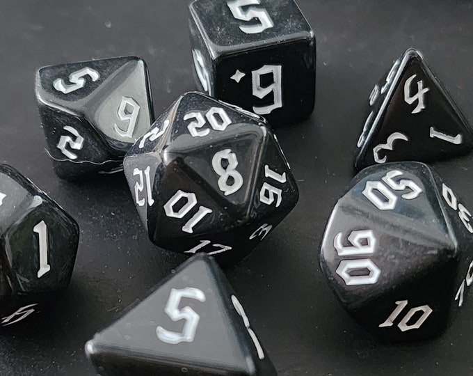 WHITE ABYSS dnd dice set for Dungeons & Dragons Dice, Dungeon Master polyhedral dice set for any Ttrpg role playing game