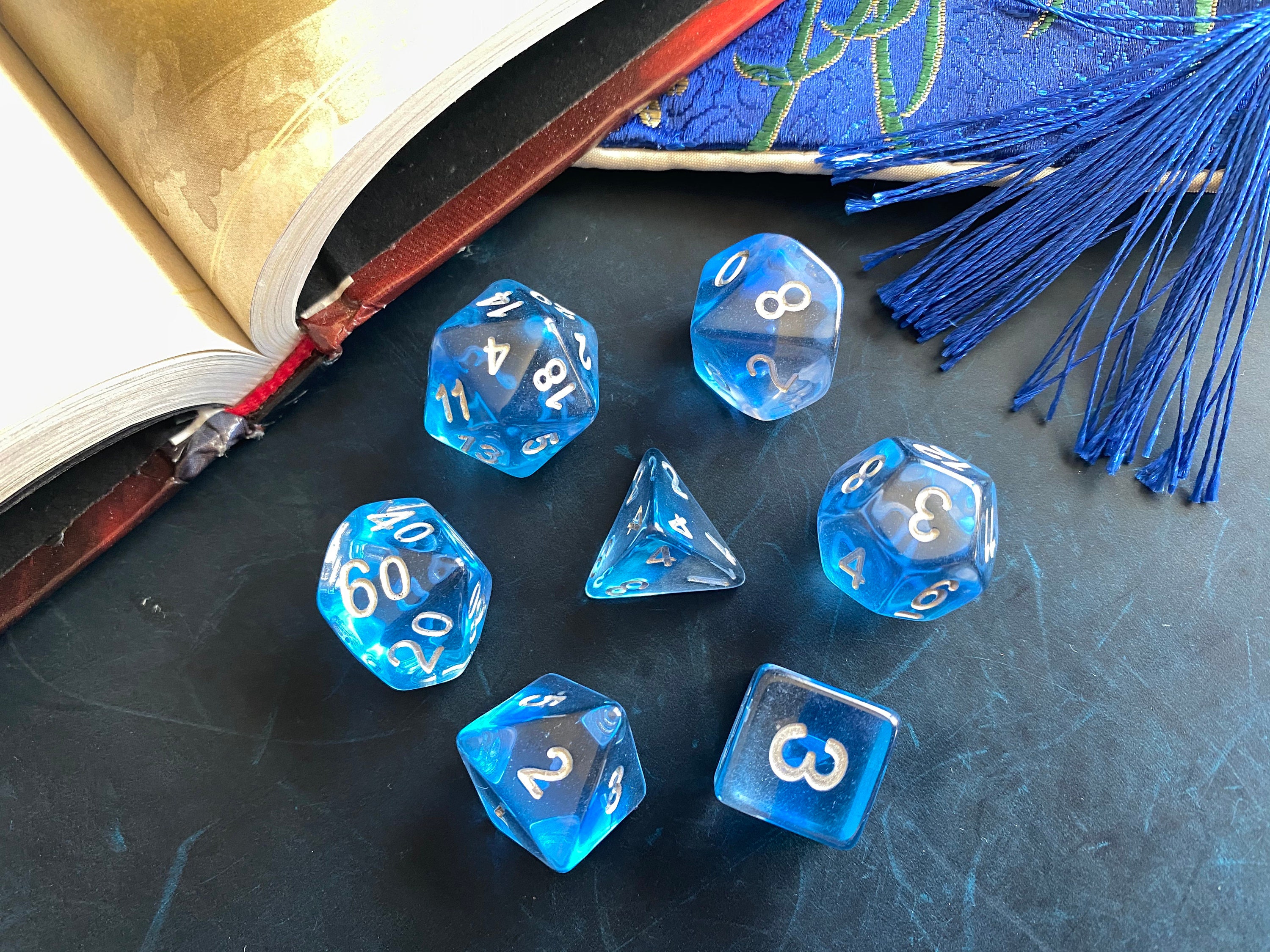 WATER DROP DNd DIce SEt FOr DUngeons ANd DRagons RPg, POlyhedral DIce