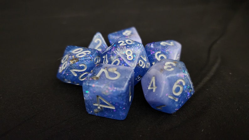 Fey Ocean Dnd dice set for Dungeons and Dragons, Pathfider 2e and TTRPG's d20 polyhedral critical role image 5