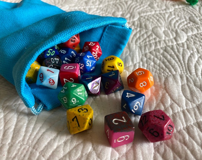 Dnd DICE Bag Pouch Sack -  BAg OF HOlding For YOur DIce SEts, DUngeons & DRagons TTRpg  RPG GIfts