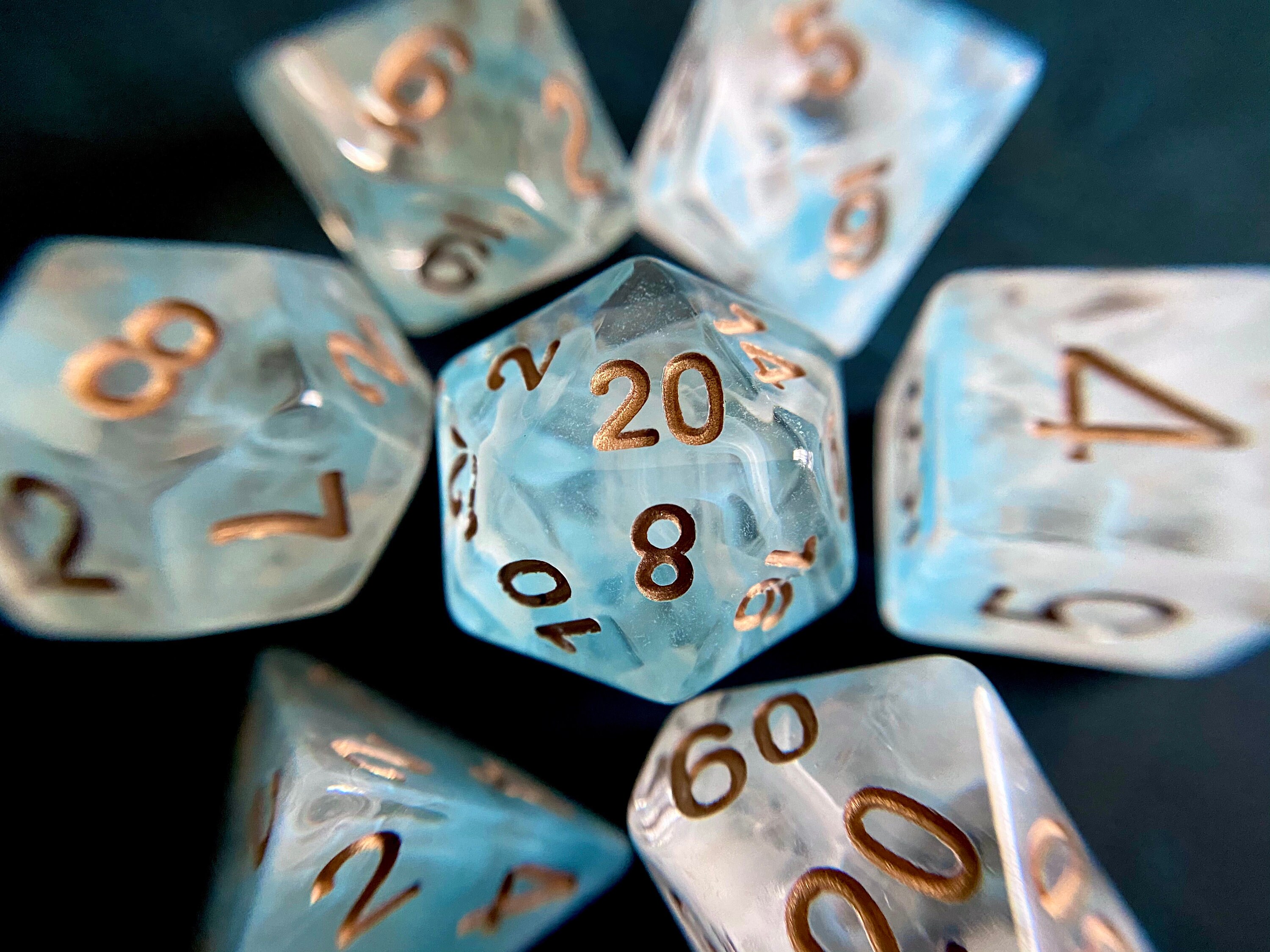 SPECTER dnd dice set for Dungeons and Dragons, Polyhedral dice set for