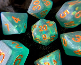 Sea serpent dnd dice set, dungeons and dragons dice, d20 dice critical role dice pieces pirate sea ocean