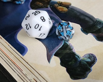 Mini Glacier Dice - miniature Dnd dice set 4 Dungeons and DRagons, tiny cute small critical role dice