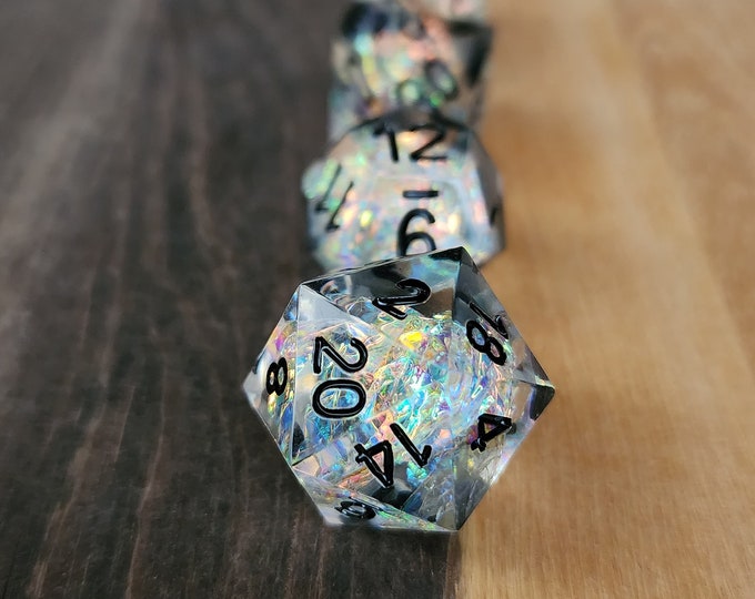 Celestial Core DnD Dice Set Handmade Sharp Edge for Tabletop Role Playing Games