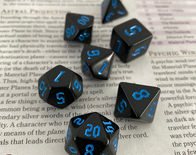 BLUE ABYSS DnD Dice Set for Dungeons and Dragons DICE, D20 Polyhedral Dice Set