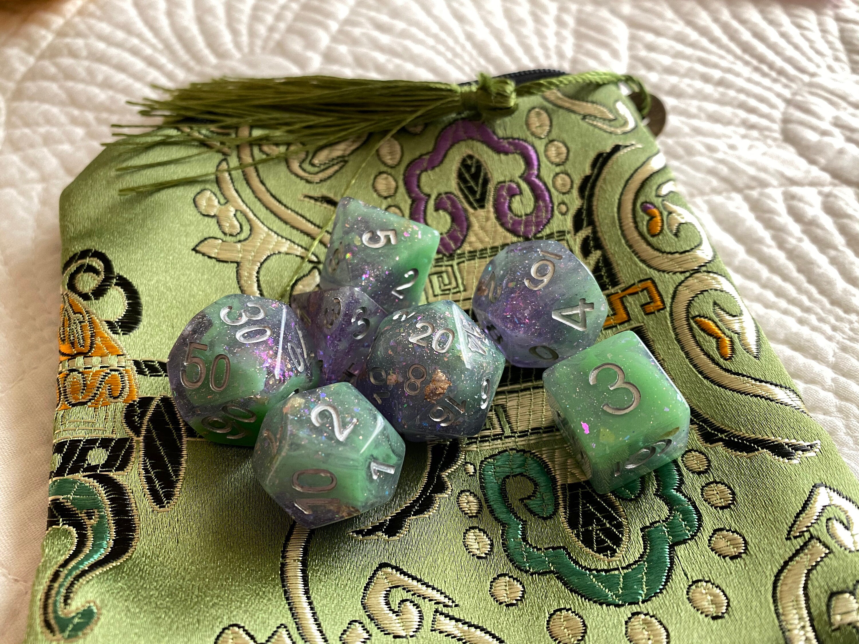 Zipper dnd dice bag pouch pocket for dungeons dragons rpg ttrpg dice