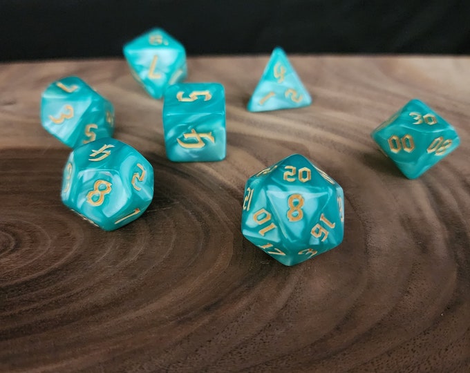 Summer  Cucumber DnD Dice Set for Dungeons and Dragons ttrpg, Cute Summer  Polyhedral Dice Set for Tabletop Role Playing Games