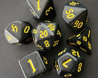 YELLOW ABYSS dnd dice set for Dungeons & Dragons Dice, Dungeon Master polyhedral dice set for any Ttrpg role playing game