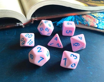 PINK Marshmallow DnD Dice Set for Dungeons and Dragons ttrpg, Cute Spring  Polyhedral Dice Set for Tabletop Role Playing Games