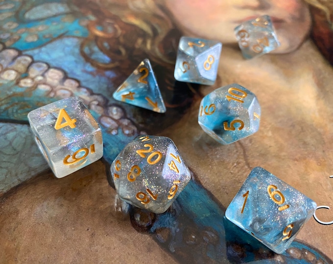 MER-MAGE DnD Dice Set for Dungeons and Dragons, Polyhedral rpg Dice Set for Pathfinder TTRPG