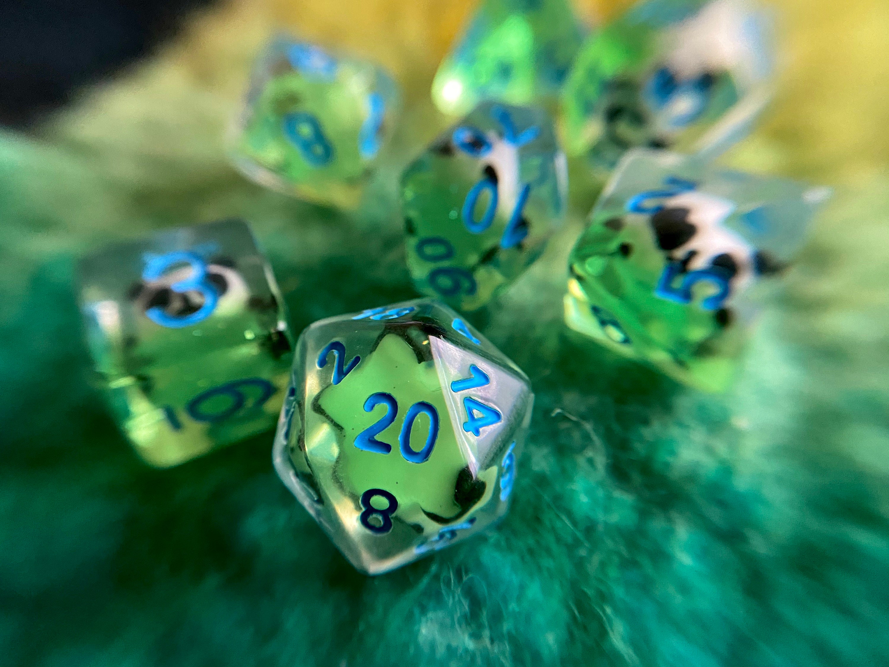 LAZY PANDA dnd DIce SEt for Dungeons and Dragons TTRpg, d20 Polyhedral
