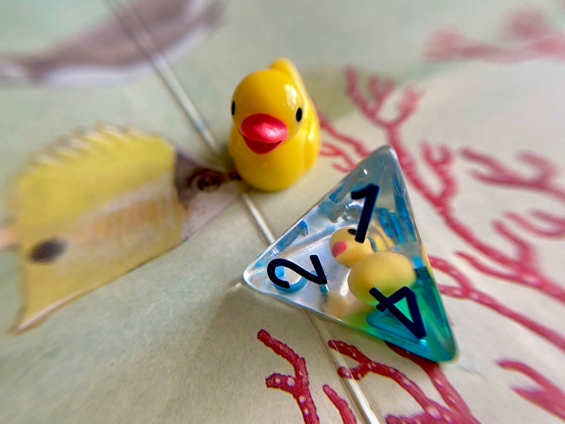 Ducky Dnd Dice Set Critical Role D20 Polyhedral Duck Dice Etsy