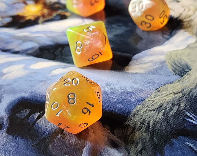 Daydream Dnd Dice Set for Dungeons and Dragons TTrpG, d20 Rpg tabletop gaming - super shimmery!