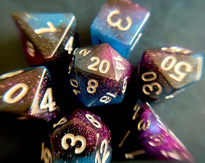 North Star Dnd dice set, d20 Polyhedral dice set - Dungeons and Dragons dice- TTrpg Games -Pirate Sailor Astronomer Wizard