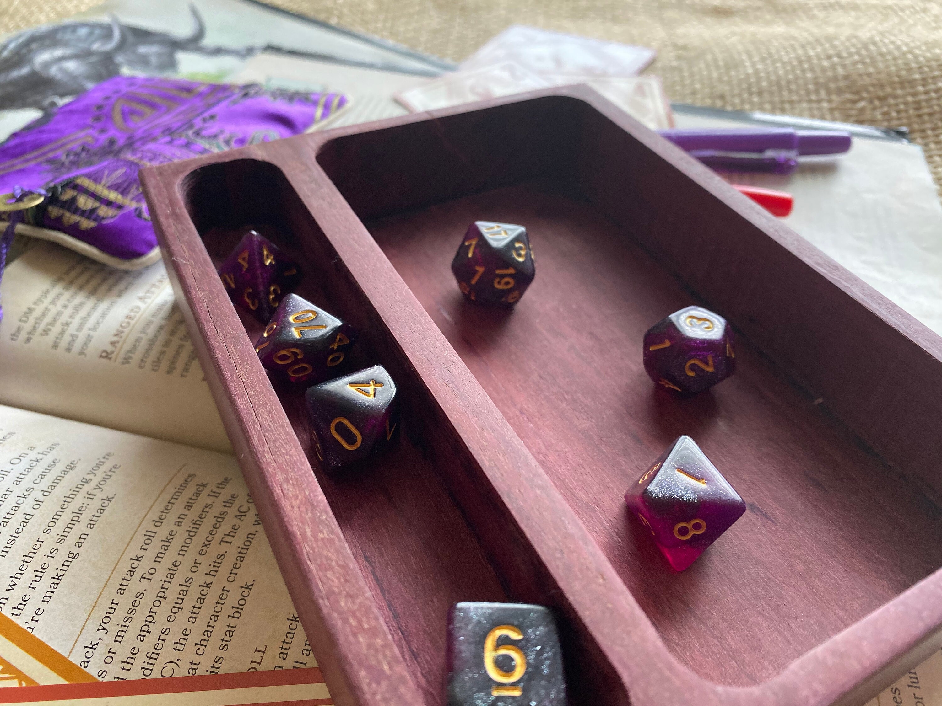 Wooden Dice for dnd dice SEt, Dungeons & Dragons, Warhammer 40K, MAgic