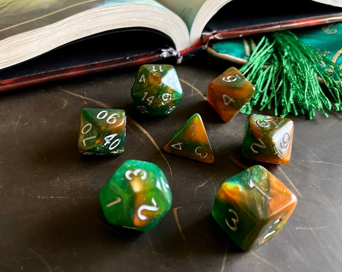 POISON APPLE DnD Dice Set for Dungeons and Dragons RPG, Polyhedral Dice Set For Pathfinder TTrpg