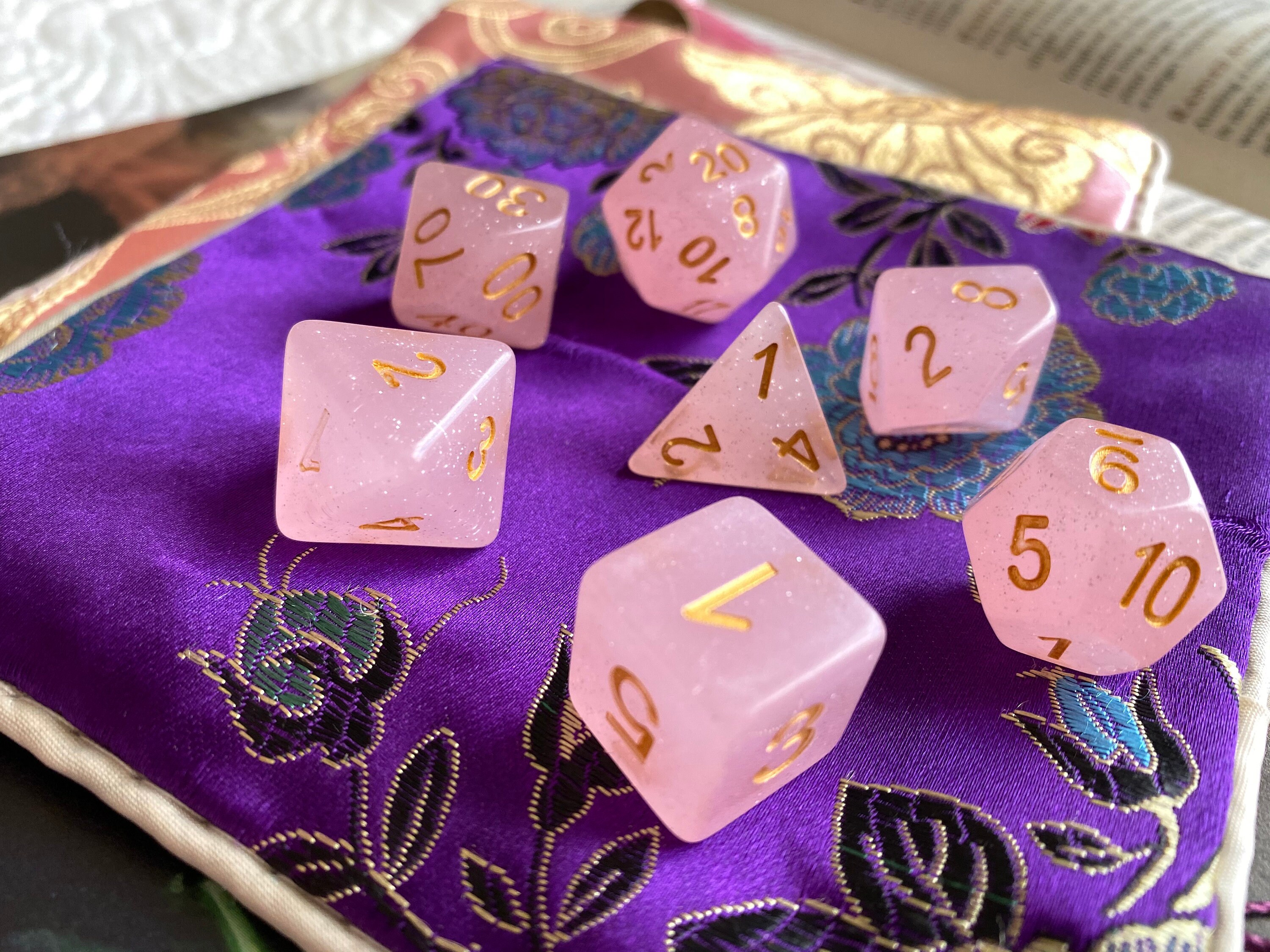 PINK SUGAR DNd DIce SEt, FOr DUngeons ANd DRagons Rpg, D&D polyhedral
