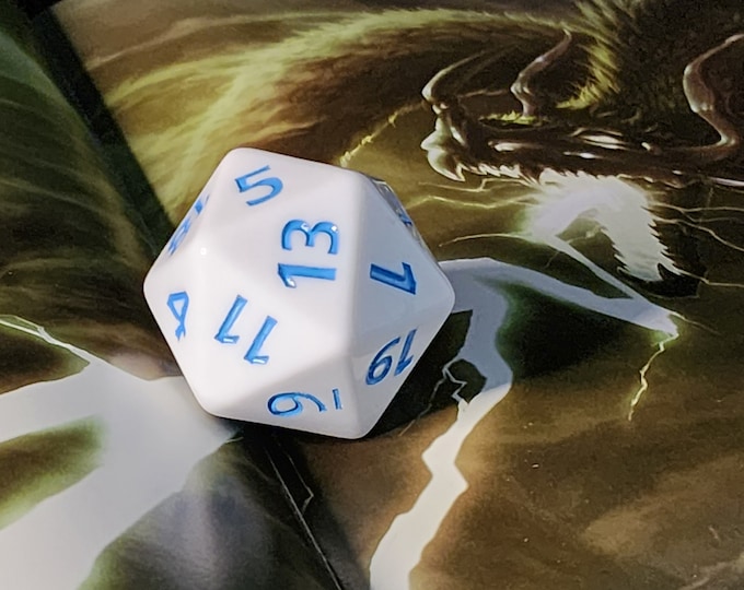 Ice Giant 39mm Jumbo D20 for Pathfinder, Dungeons and Dragons, TTRPG's