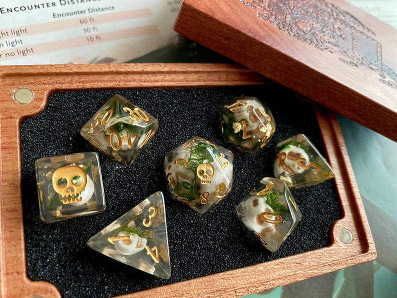 PIRATE Gold Dnd dice set ORDER Pirate Dice PRE d20 Polyhedral dice set Dungeons and Dragons dice