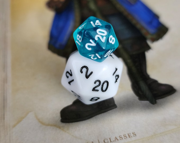 Mini Teal Dice - miniature Dnd dice set 4 Dungeons and Dragons, tiny cute small critical role dice