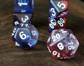 Fire Sprite Dnd Dice Set for Dungeons and Dragons TTrpG, d20 Rpg tabletop gaming