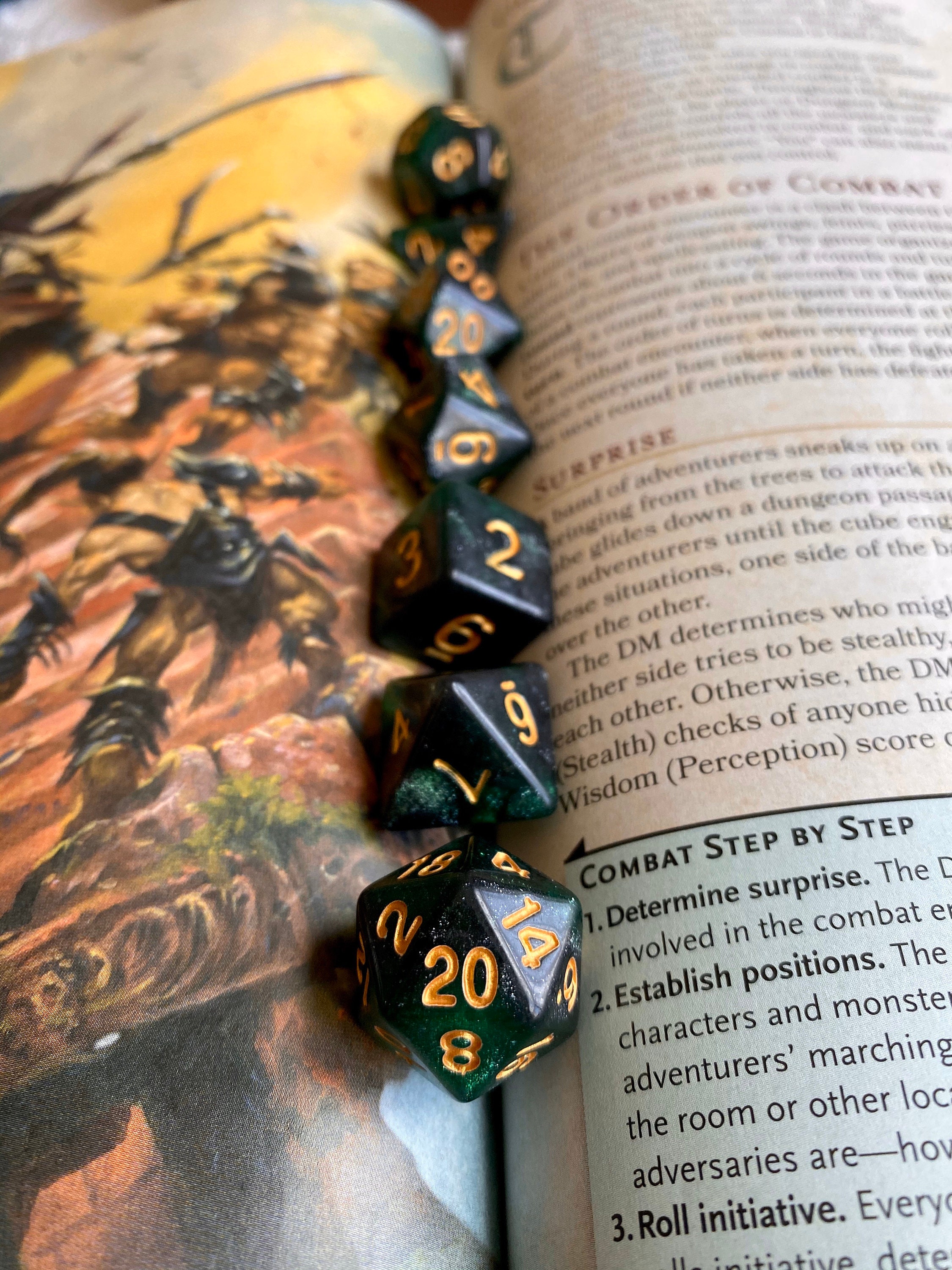 Dnd Dice Set VEnOmous SErpent D&D dice set, Polyhedral dice set for