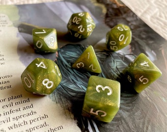 FERNY GLADE DnD Dice Set for Dungeons and Dragons, d20 RPG Dice Set for Ancient Forest Dwellers, Druids