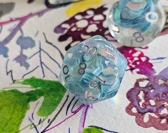 FAiry WIngs dnd dice set for Dungeons and Dragons, d20 Polyhedral dice set for TT RPG - incredible iridescent sparkles!