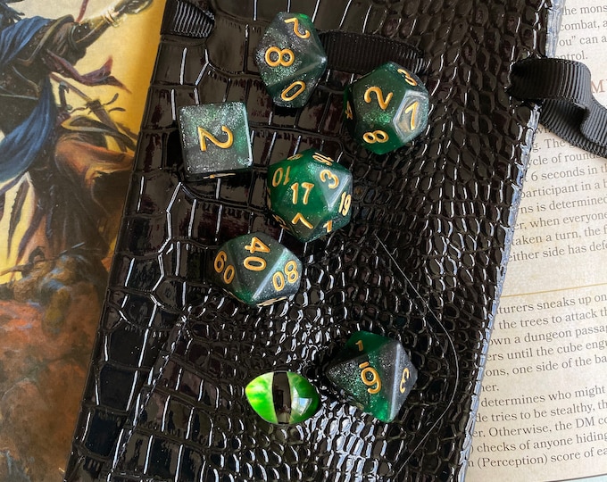 Dnd Dice Set " Venomous Serpent" D&D dice set, Polyhedral dice set for Dungeons and Dragons