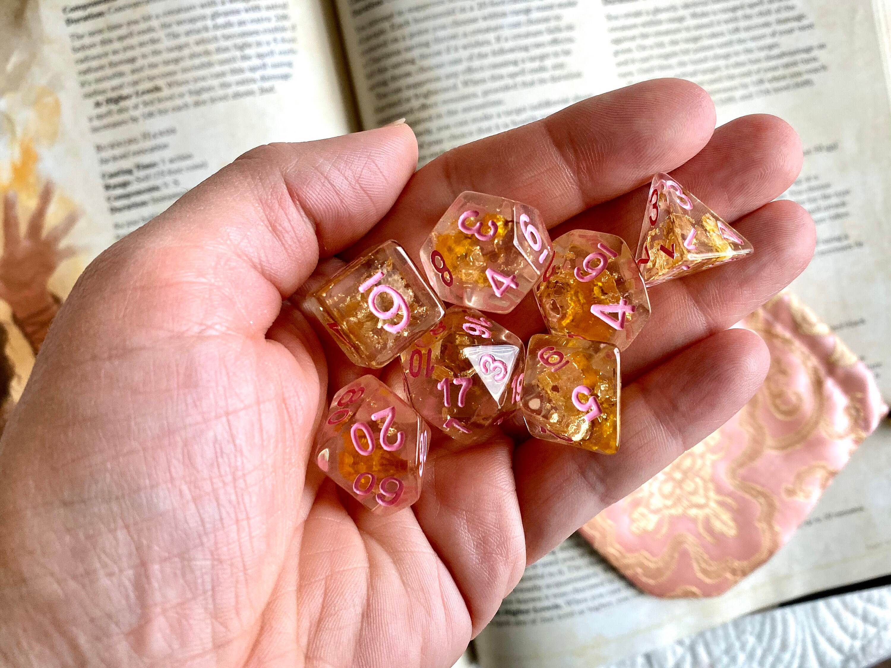 FLower ChiLD DNd DIce SEt REAL FLOWERs INside!! D&D DIce SEt, RPg