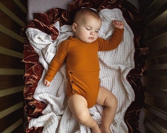 Front flap snap baby onesie romper pdf sewing pattern