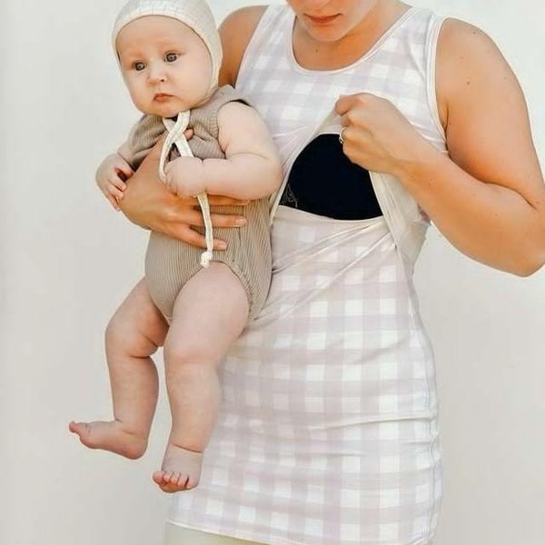 Pdf sewing breastfeeding tank top shirt pattern little Urchin postpartum maternity