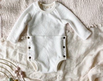 Front flap snap baby onesie romper pdf sewing pattern
