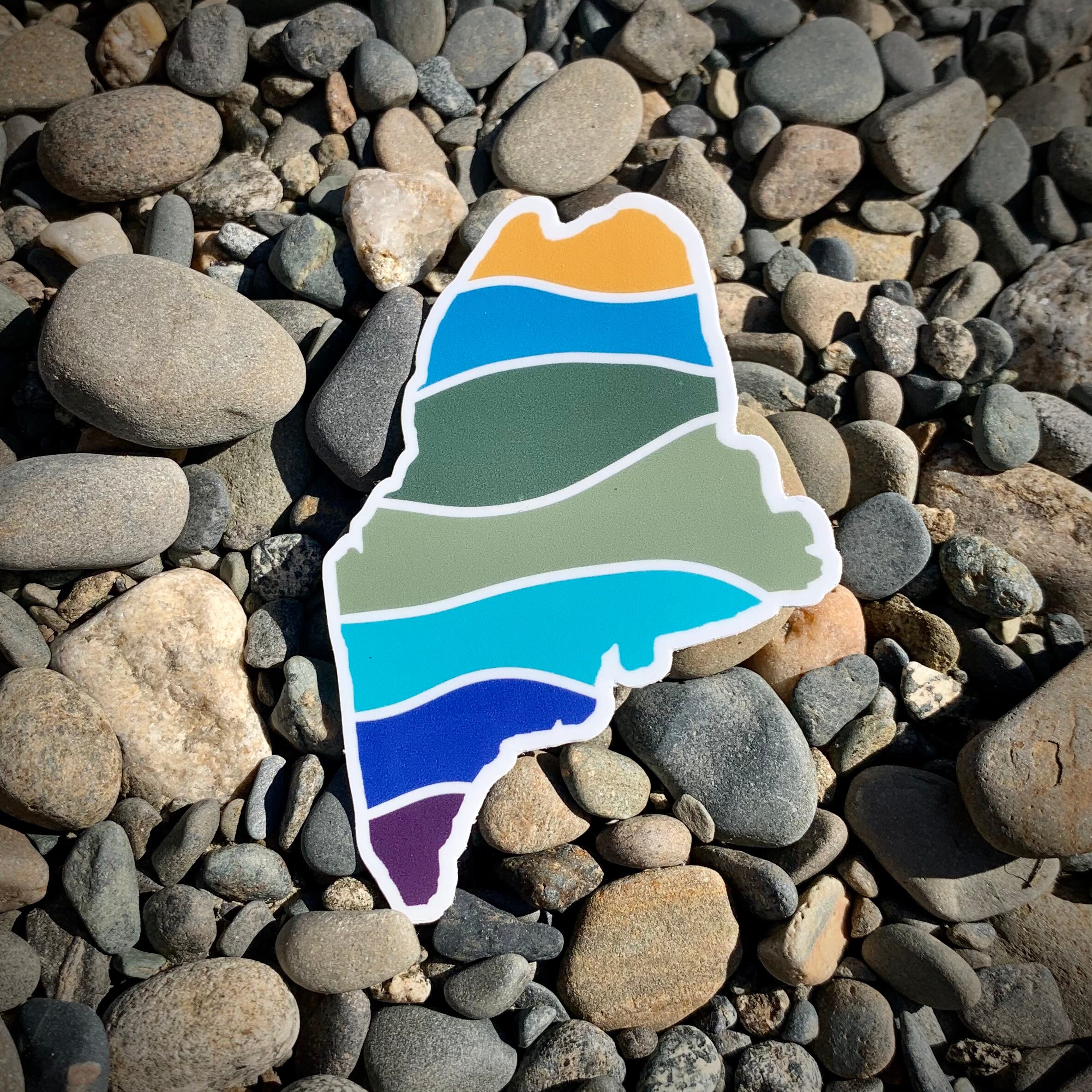 Maine color block sticker Maine decal phone sticker water Etsy