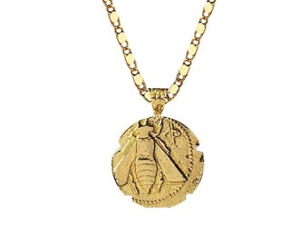 Artemis Honey Bee Necklace - Museum Quality Replica of an Ancient Greek Coin