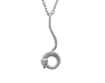 Silver Snake Necklace | Round