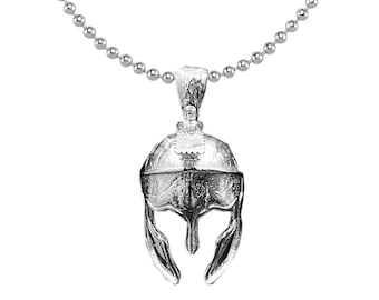 Spartan Helmet Necklace - 925 Sterling Silver