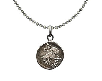 Athena and Owl Necklace | Museum Quality Replica of an Ancient Greek Coin