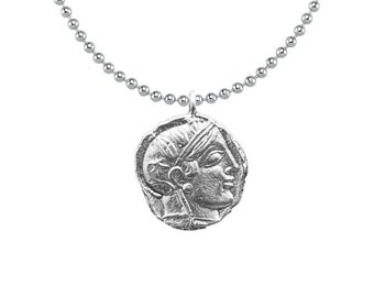 Silver Athena and Owl Necklace | Museum Quality Replica of an Ancient Greek Coin