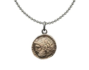 Silver Zeus Necklace - Museum Quality Replica of an Ancient Coin