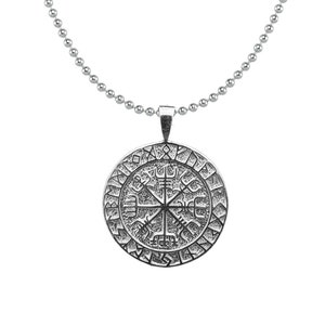 Collar Vegvisir / Brújula vikinga antigua con runas