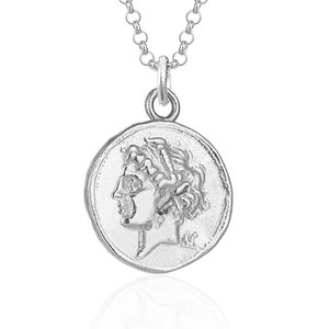 Silber Halskette *+Nymphe+* - Museum Qualität Replik einer antiken Münze