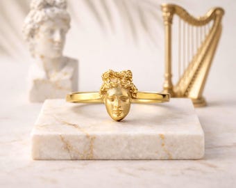 Bague Apollo en argent sterling - Sculpture de dieu grec, bijoux de musée